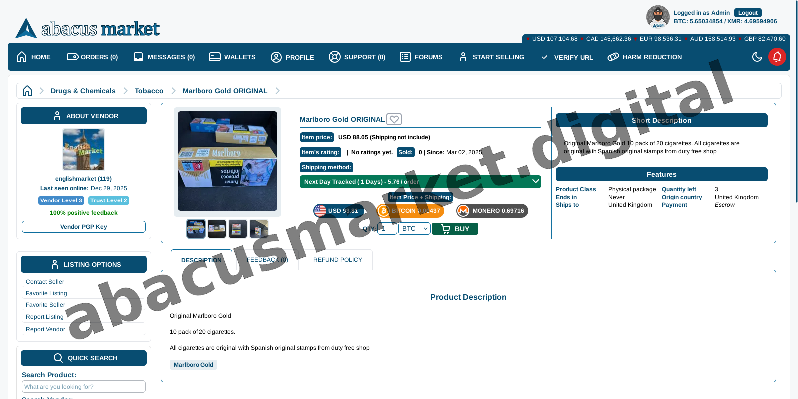 Main Market Dashboard
